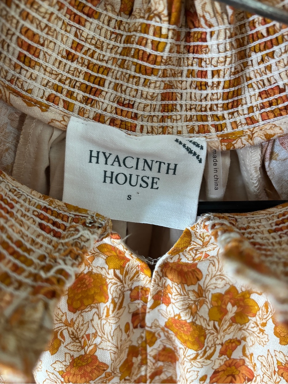 Adorable Mustard Floral Hyacinth House Dress - Picture 6 of 8